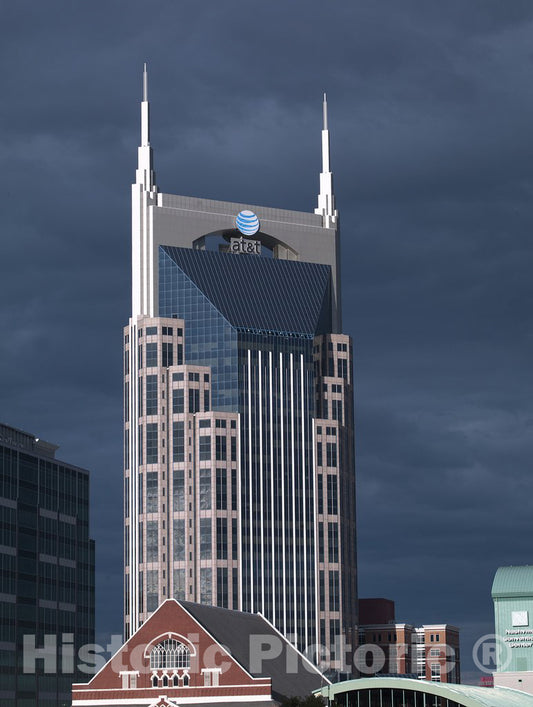Nashville, TN Photo - Roof of the Ryman Auditorium and the new AT&T Building, Nashville, TN