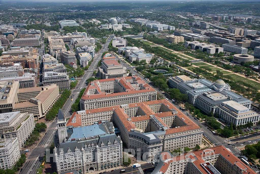 Photo - View of Pennsylvania Avenue and Federal Triangle, Washington, D.C.- Fine Art Photo Reporduction