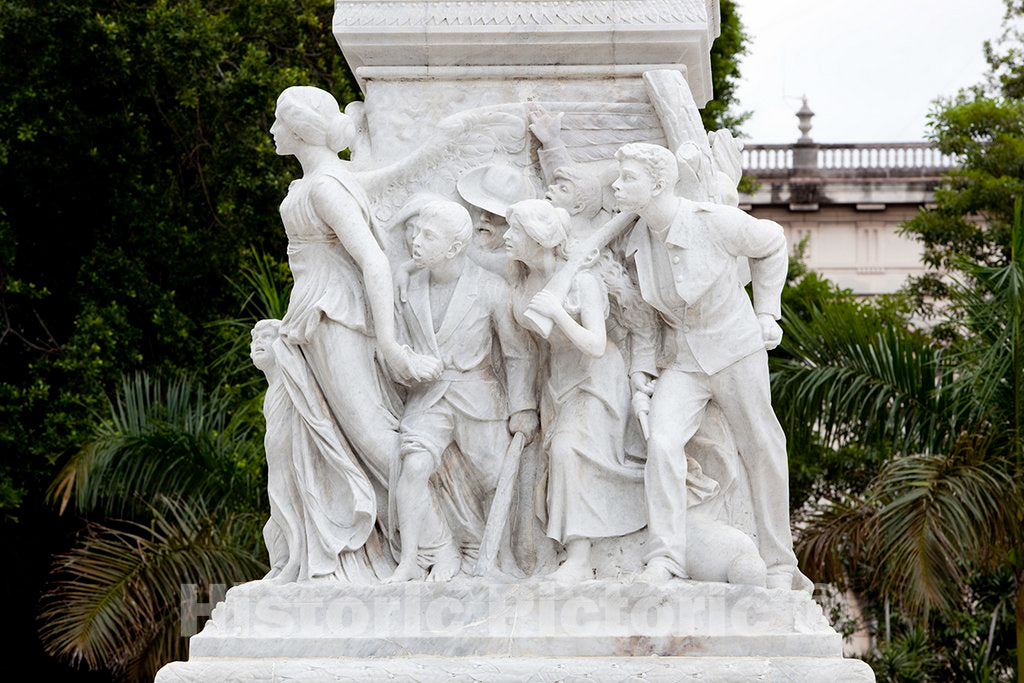 Photo - Bas Relief Details Around The Statue of JosÃ MartÃ Located in The Parque Central, Havana, Cuba- Fine Art Photo Reporduction