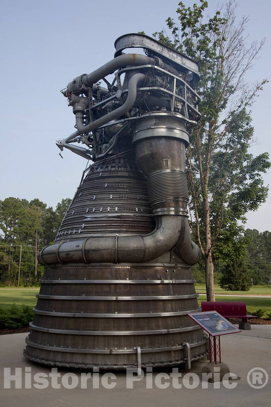 Photo- An exhibit of the F-1 engine used in the space shuttle at the George C. Marshall Space Flight Center at Redstone Arsenal, Huntsville, Alabama 1 Fine Art Photo Reproduction