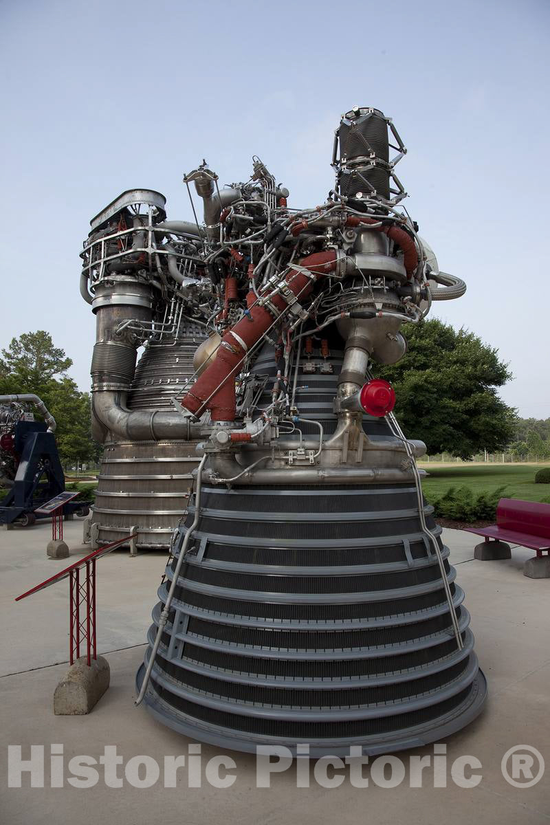 Photo- An exhibit of the F-1 engine used in the space shuttle at the George C. Marshall Space Flight Center at Redstone Arsenal, Huntsville, Alabama 2 Fine Art Photo Reproduction