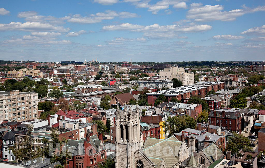 Photo - View looking east from the top of The Cairo apartment building, 1615 Q St, NW, Washington, D.C.- Fine Art Photo Reporduction