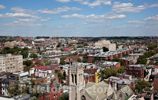 Photo - View looking east from the top of The Cairo apartment building, 1615 Q St, NW, Washington, D.C.- Fine Art Photo Reporduction