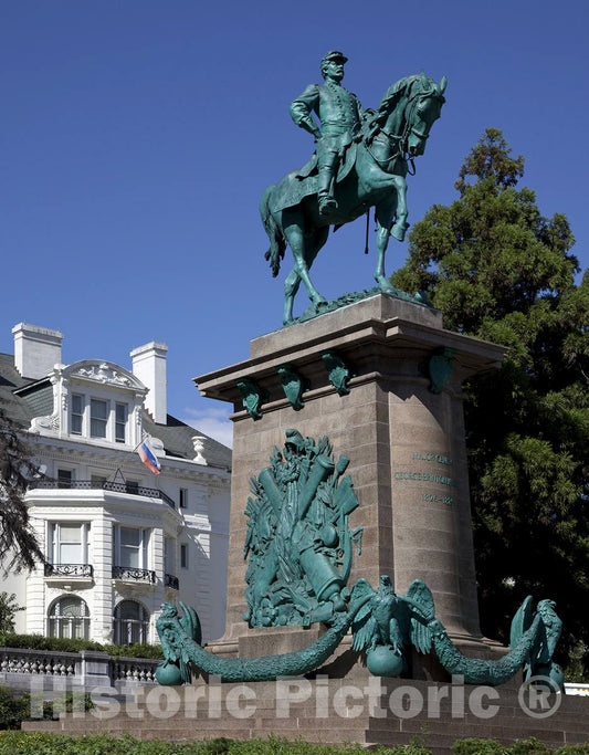 Photo- Bronze Equestrian Statue of Major General George Brinton McClellan Located in The Triangular Traffic Island Formed by The Intersection of Connecticut Ave 2