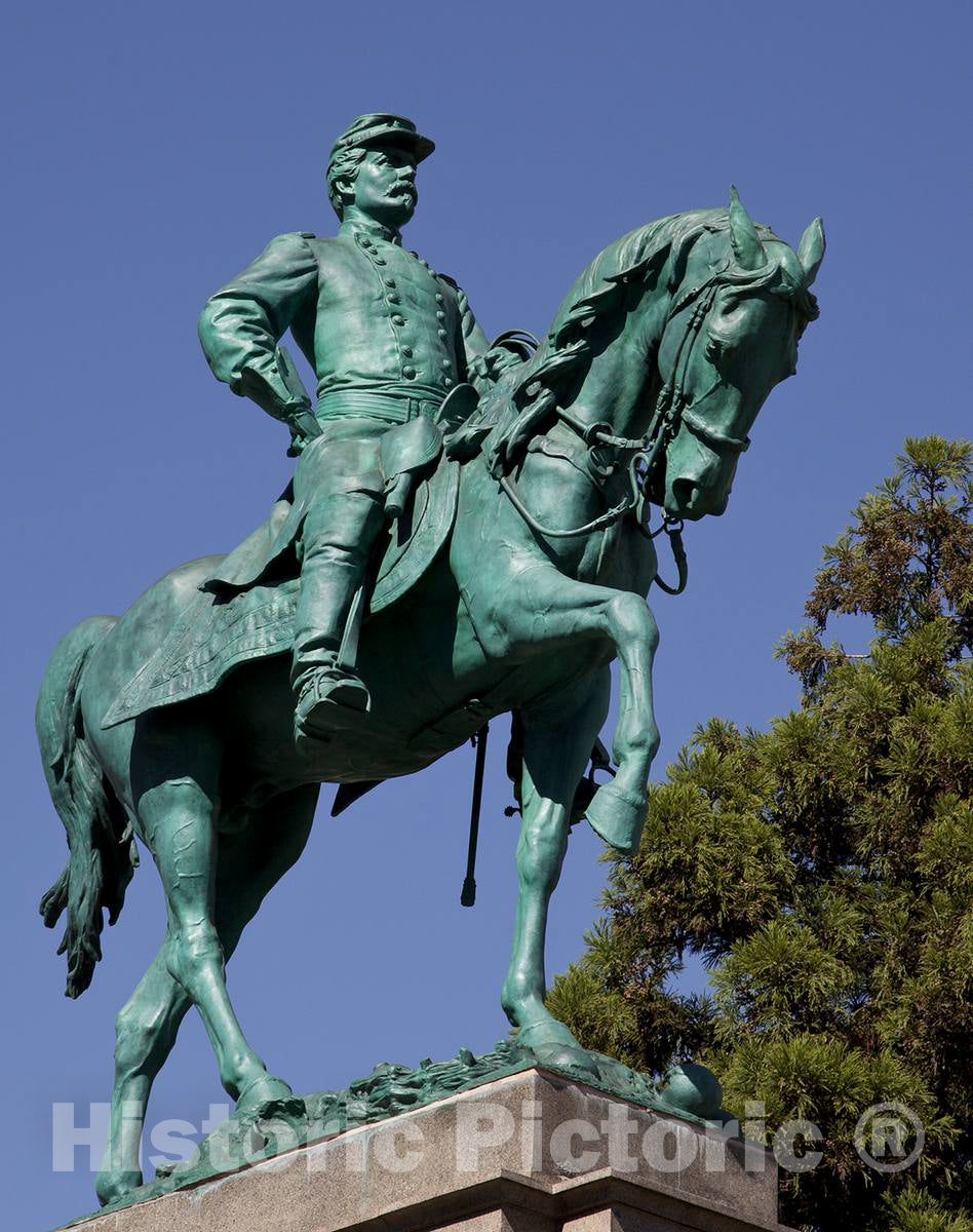 Photo- Bronze Equestrian Statue of Major General George Brinton McClellan Located in The Triangular Traffic Island Formed by The Intersection of Connecticut Ave 3