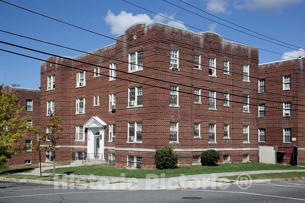 Photo - Apartment Building, Corner of 14th St. and Somerset Pl, NW, Washington, D.C.- Fine Art Photo Reporduction