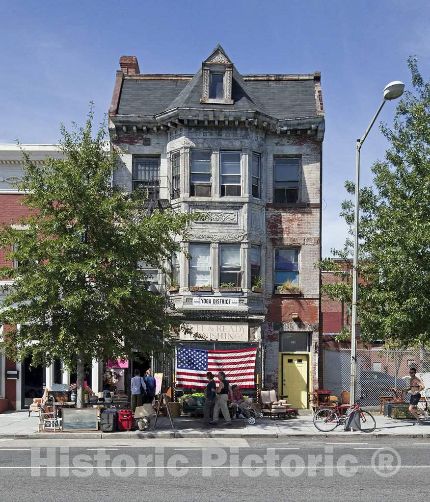 Photo - Street scene on 14th St. near intersection with Wallach Pl, NW, Washington, D.C.- Fine Art Photo Reporduction