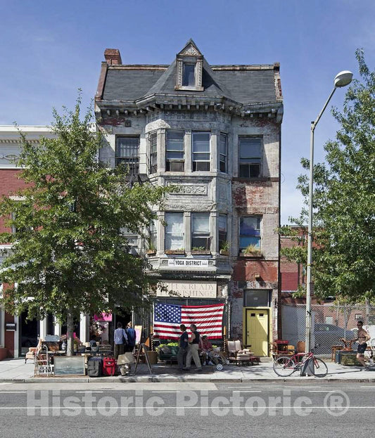Photo - Street scene on 14th St. near intersection with Wallach Pl, NW, Washington, D.C.- Fine Art Photo Reporduction