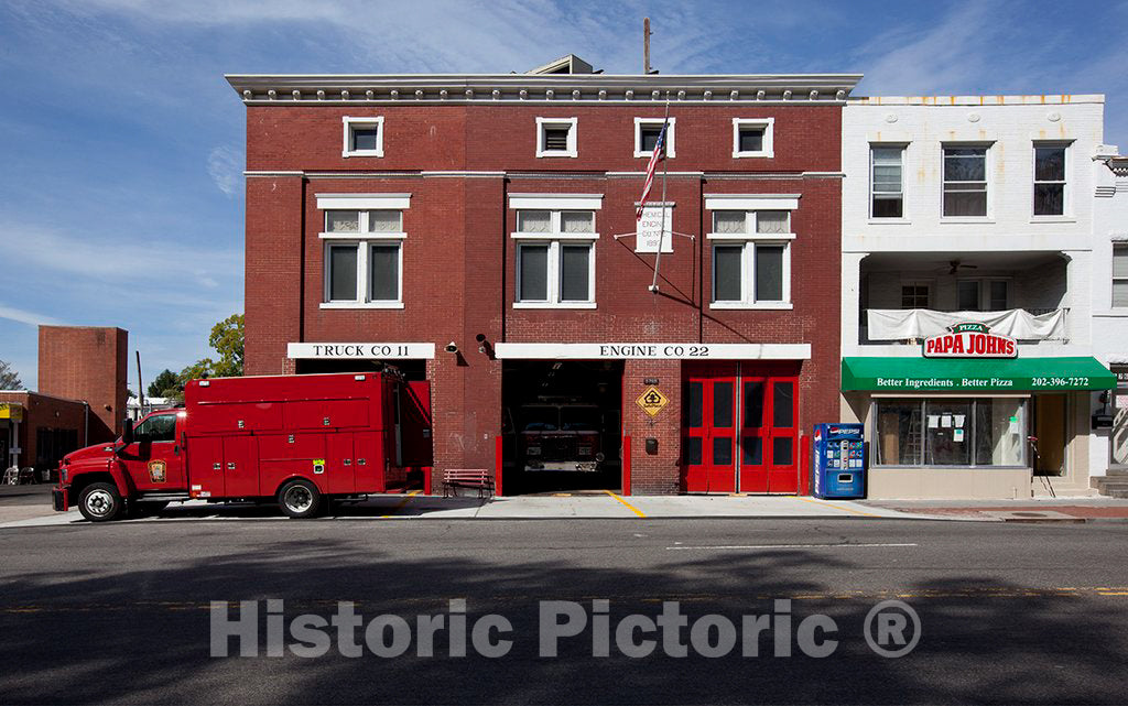 Photo - Fire Station, Georgia Ave. Near Intersection with Missouri Ave, NW, Washington, D.C.- Fine Art Photo Reporduction