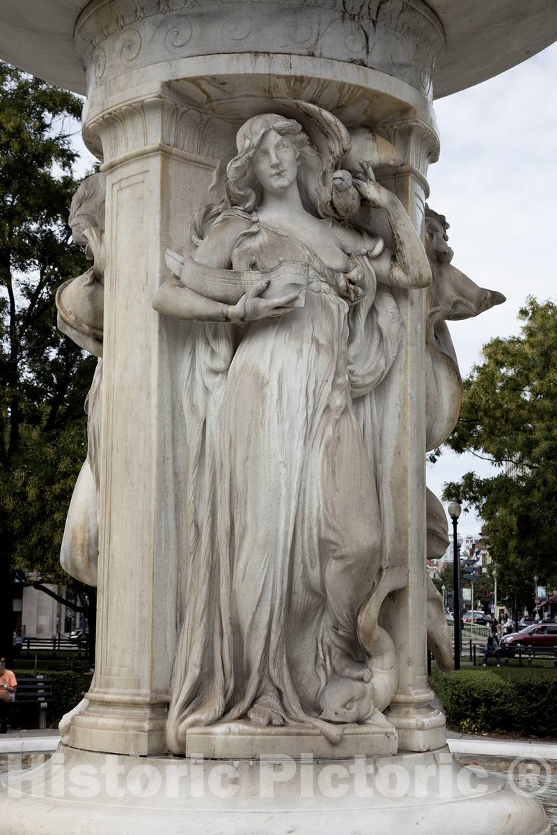 Photo- Fountain at center of Dupont Circle, NW, Washington, D.C. 1 Fine Art Photo Reproduction