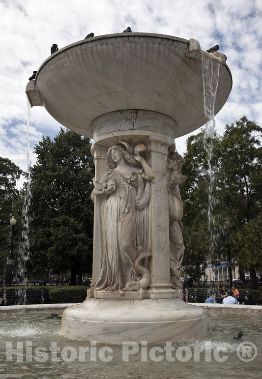 Photo- Fountain at Center of Dupont Circle, NW, Washington, D.C. 2 Fine Art Photo Reproduction