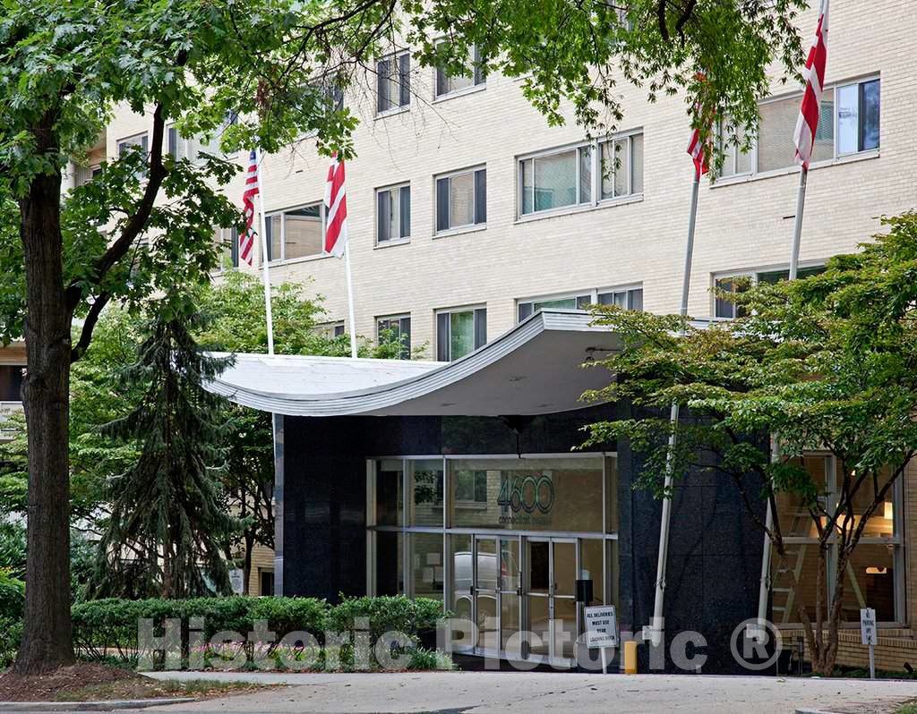 Photo - Apartment Building Entrance Way, 4600 Connecticut Ave, NW, Washington, D.C.- Fine Art Photo Reporduction