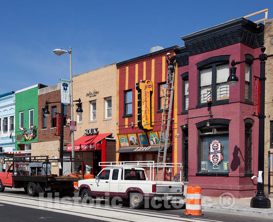 Photo- Buildings, H St. Near Intersection with 12th St, NE, Washington, D.C. 6 Fine Art Photo Reproduction