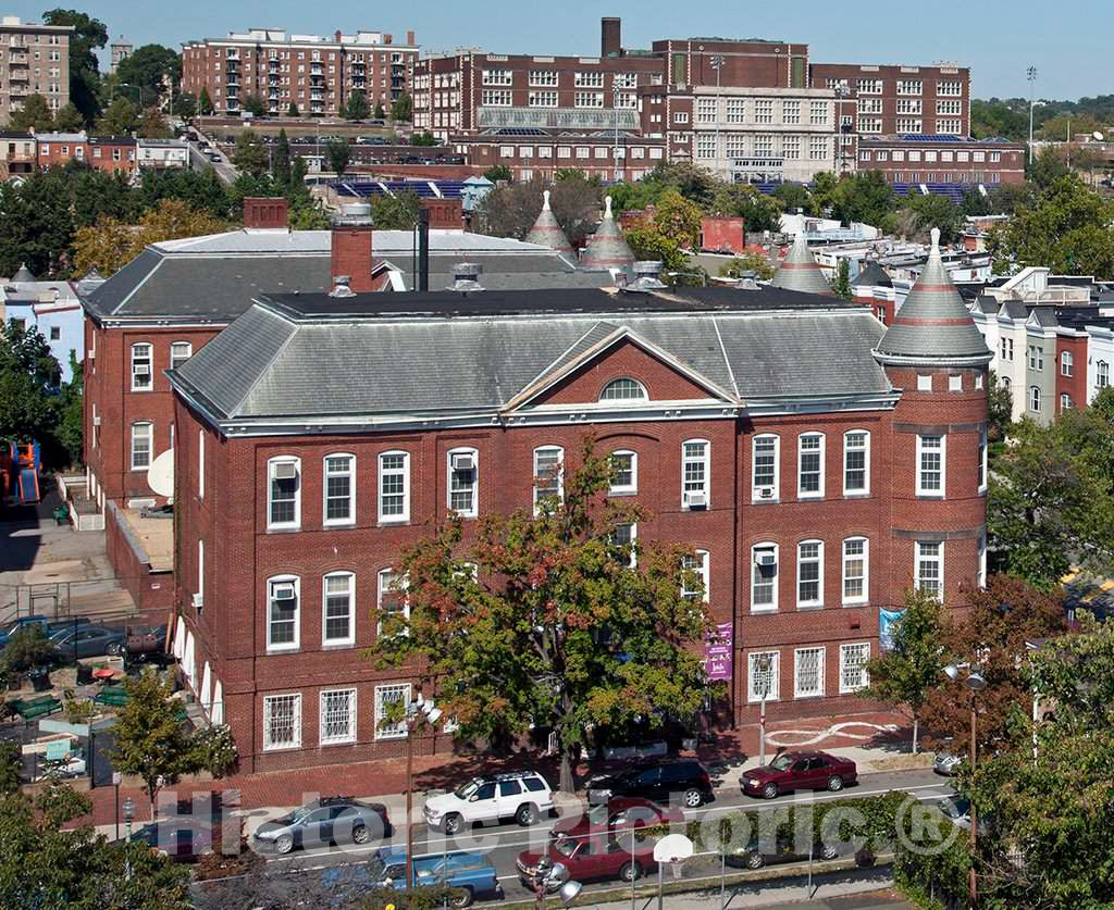 Photo - View of The Webster School from The top of The Ellington Building, 1301 U St, NW, Washington, D.C.- Fine Art Photo Reporduction