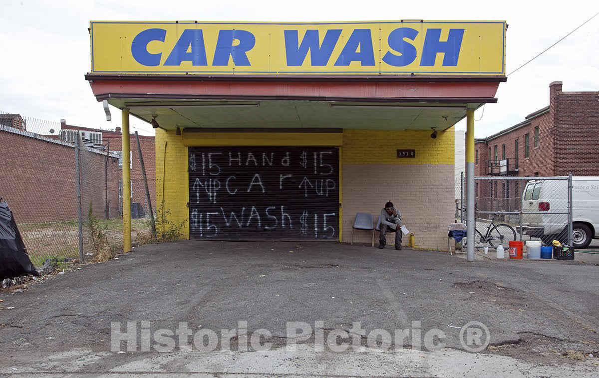 Washington, D.C. Photo - Car wash, Georgia Ave. Near Corner with Newton Pl, NW-