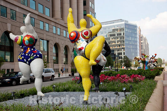 Photo - Colorful Art Statues, New York Ave, NW, in Downtown Washington, D.C.- Fine Art Photo Reporduction