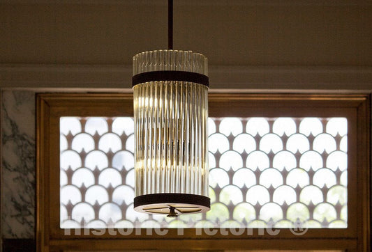 Photo - Lobby light detail of Federal Building and U.S. Courthouse, Binghamton, New York- Fine Art Photo Reporduction