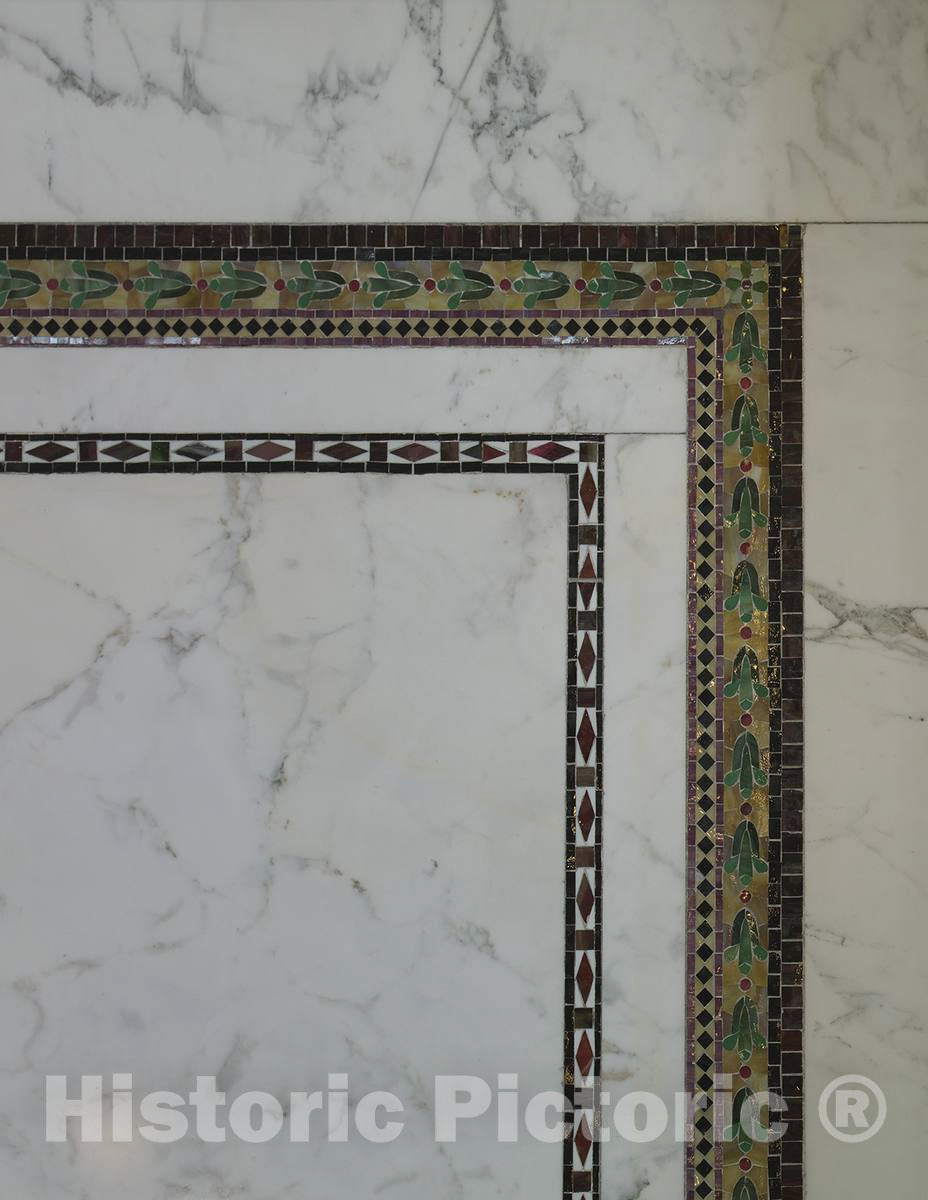 Photo - Courtroom three bench mosaic, James R. Browning U.S. Court of Appeals Building, San Francisco, California- Fine Art Photo Reporduction