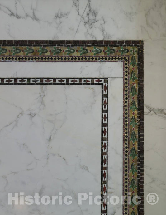 Photo - Courtroom three bench mosaic, James R. Browning U.S. Court of Appeals Building, San Francisco, California- Fine Art Photo Reporduction