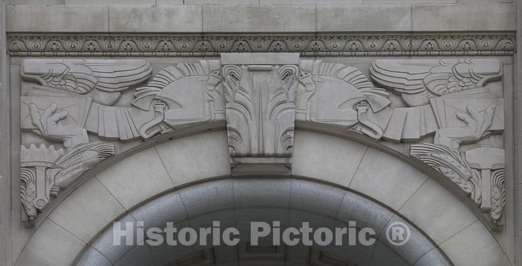 Indianapolis, in Photo - Driveway, Stone Relief, Birch Bayh Federal Building, Indianapolis, Indiana