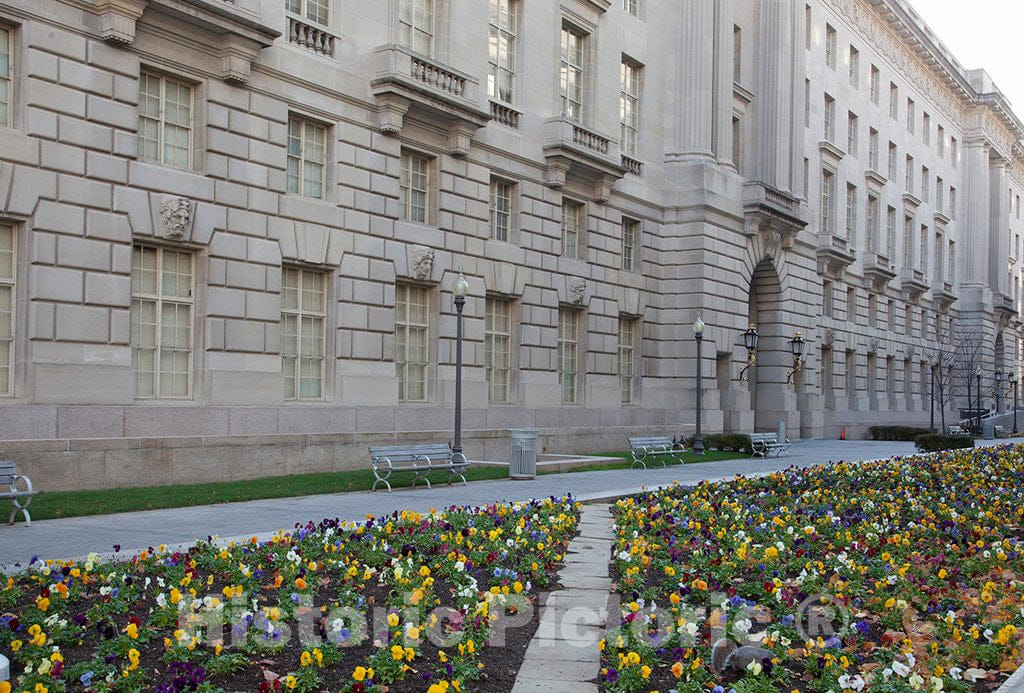 Photo- Exterior Elevation, EPA East and West, Located on 12th and Constitution Avenue, N.W. and Part of The Federal Triangle, Washington, D.C. 1 Fine Art Photo Reproduction