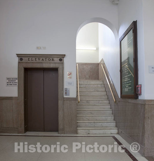 Photo - Elevator Lobby, Alexander Pirnie Federal Building, Utica, New York- Fine Art Photo Reporduction
