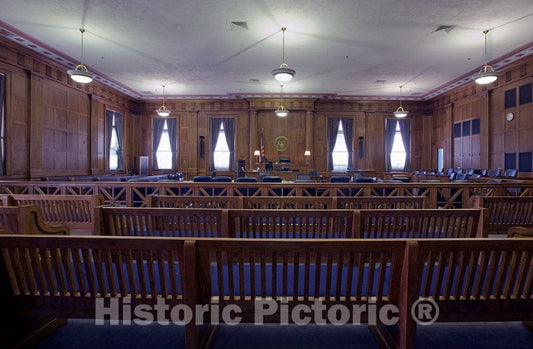 Photo - Courtroom, Alexander Pirnie Federal Building, Utica, New York- Fine Art Photo Reporduction