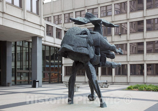 Photo - Bronze Sculpture Thermopylae at The John F. Kennedy Federal Building, Boston, Massachusetts- Fine Art Photo Reporduction