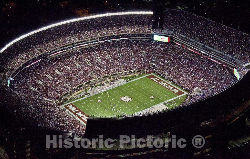 Tuscaloosa, AL Photo - Aerial View of The University of AL Football Stadium, Tuscaloosa, AL