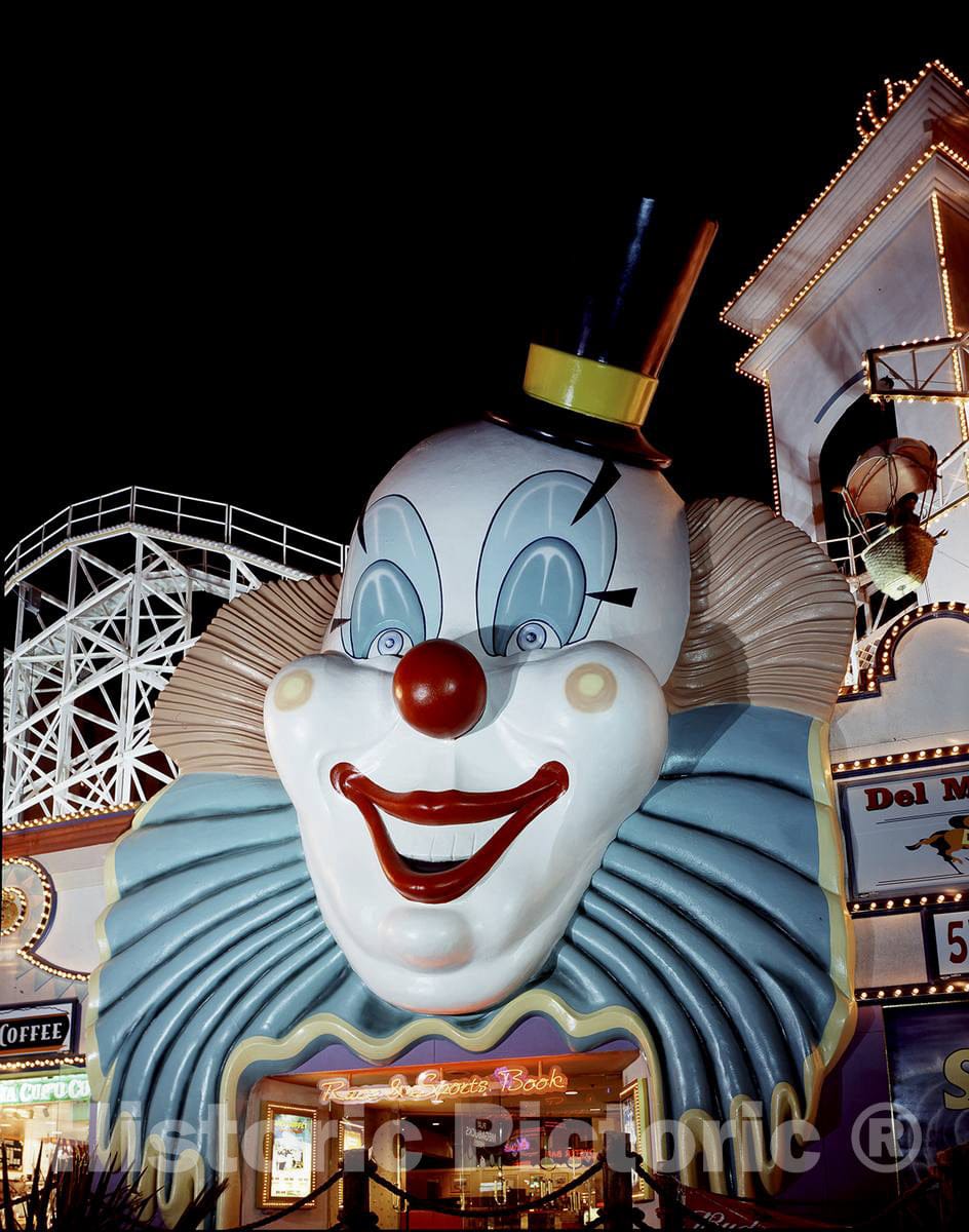 Photo - Clown Casino Photo taken in the 1980s, Las Vegas, Nevada- Fine Art Photo Reporduction