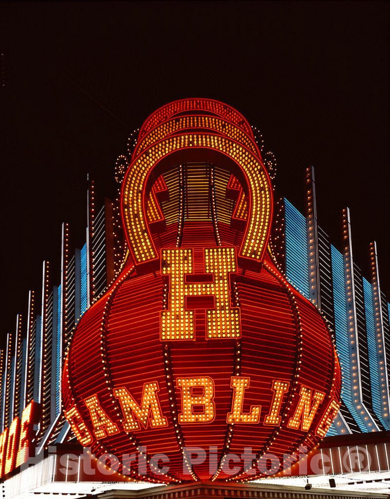 Las Vegas, NV Photo - Neon Gambling Sign on Freemont Street in Historic Las Vegas, Nevada