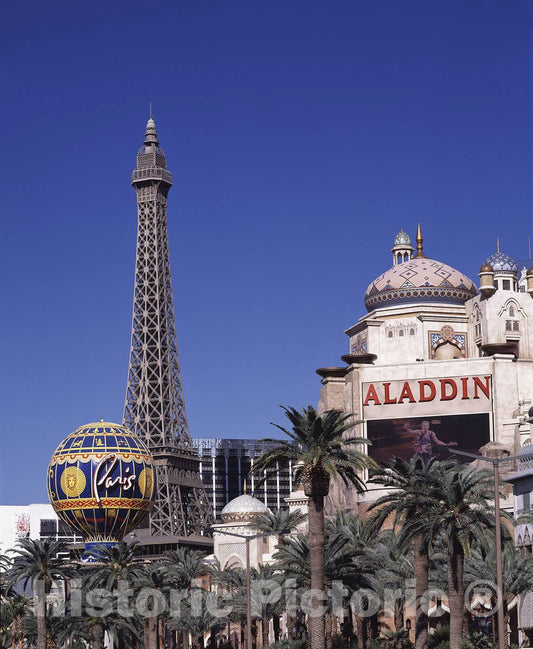Photo - Paris Casino and Aladdin Hotels, Las Vegas, Nevada- Fine Art Photo Reporduction