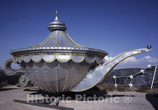 Las Vegas, NV Photo - Aladdin's Lamp Historic Casino Detail in The 'Neon Boneyard,' Las Vegas, Nevada