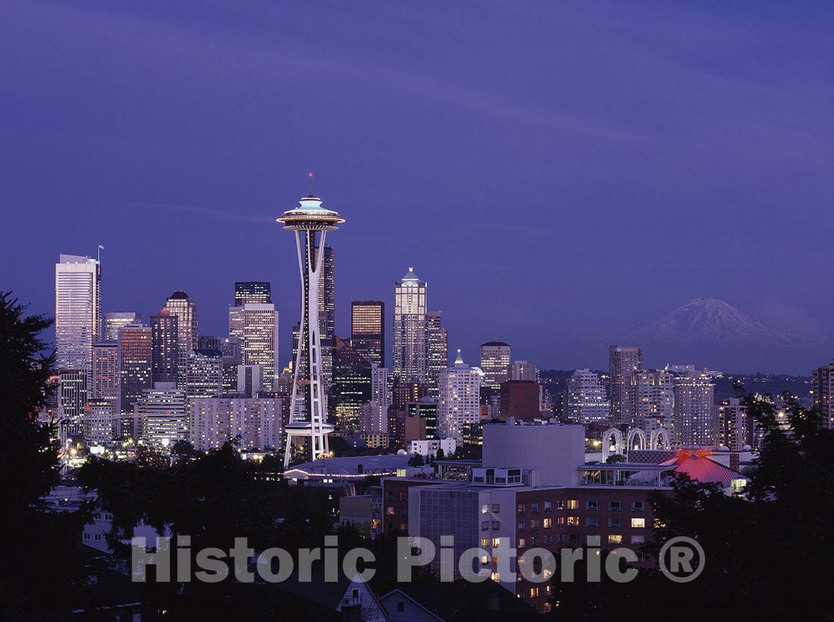Seattle, WA Photo - Dusk view of the skyline, Seattle, Washington