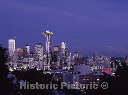 Seattle, WA Photo - Dusk view of the skyline, Seattle, Washington