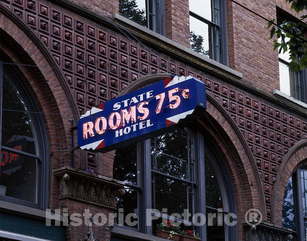 Seattle, WA Photo - Old Sign for State Hotel, Seattle, WA