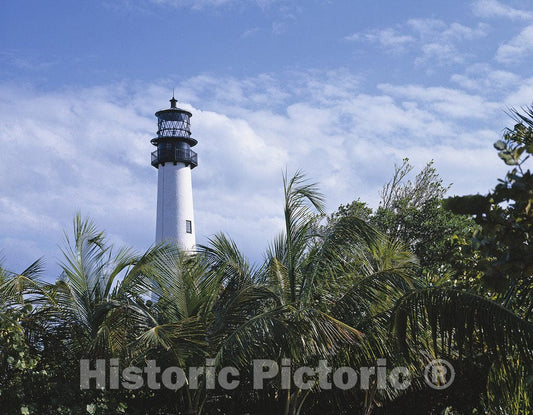 Key Biscayne, FL Photo - Cape Florida Light, a Lighthouse on Cape Florida at The South end of Key Biscayne in Miami-Dade County, Florida