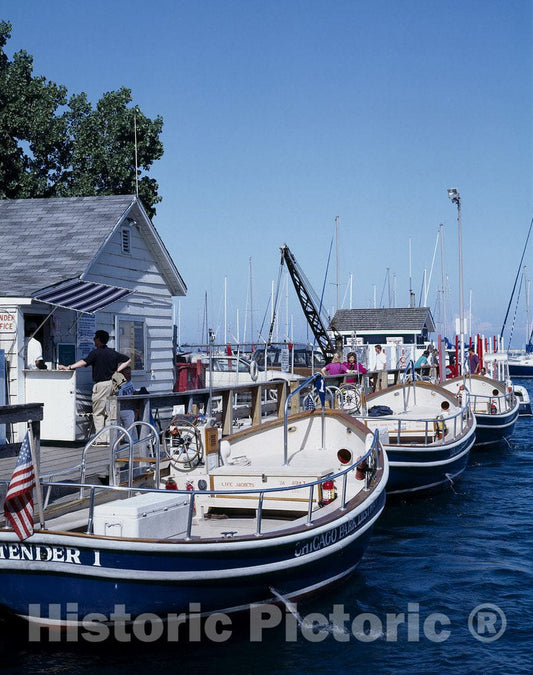 Chicago, IL Photo - Rental boats, Chicago Marina, Chicago, Illinois