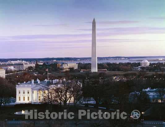 Washington, D.C. Photo - Dawn Over The White House, Washington Monument, and Jefferson Memorial, Washington, D.C.