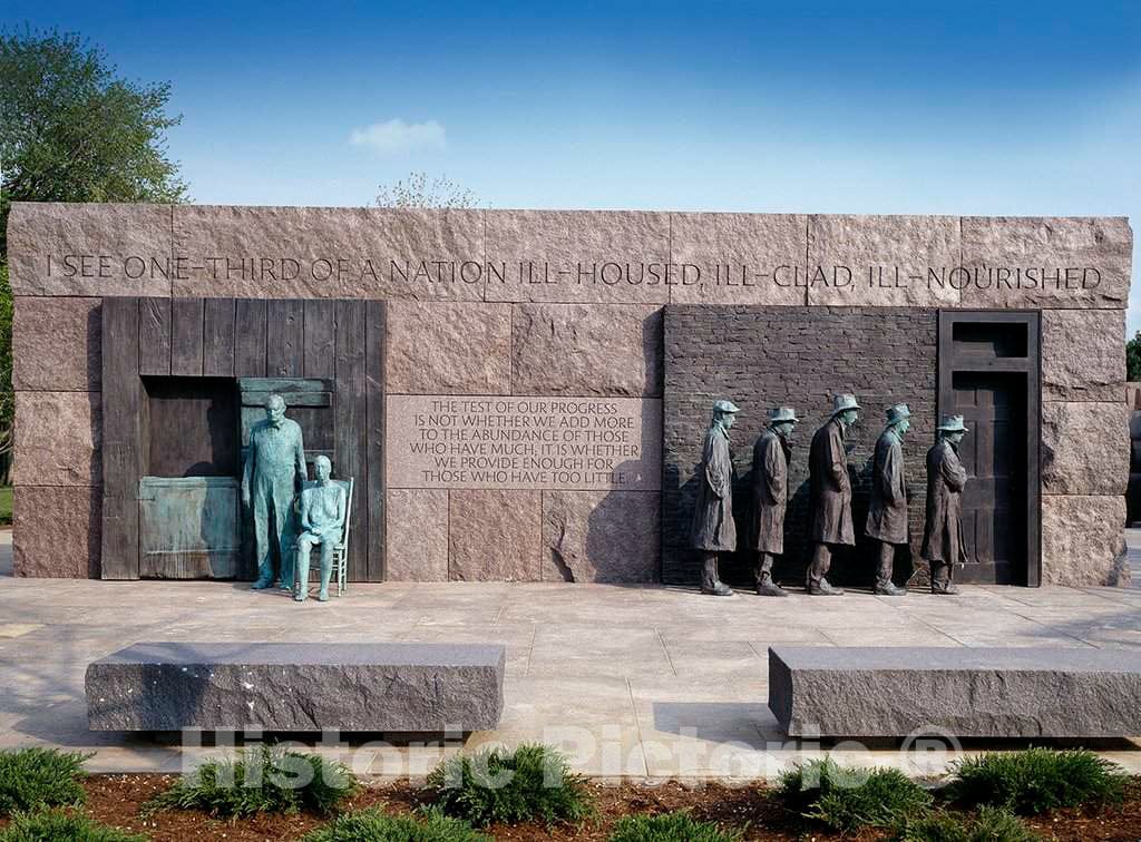 Photo - Depression breadline, F.D.R. Memorial, Washington, D.C.- Fine Art Photo Reporduction