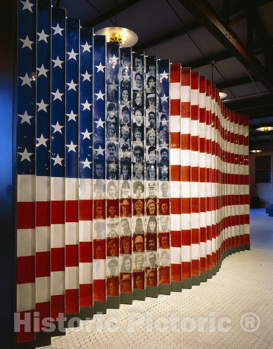 New York, NY Photo - Ellis Island Flag and Faces Exhibit Photograph, Ellis Island, New York, NY