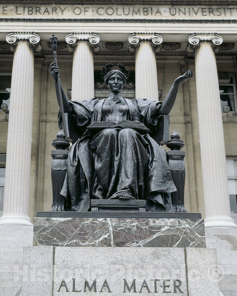 New York, NY Photo - Alma Mater Statue by Daniel Chester French at Columbia University Library, New York