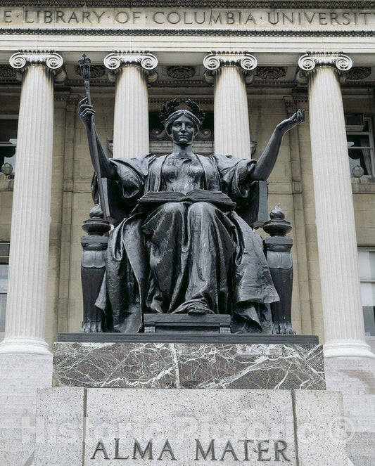 New York, NY Photo - Alma Mater Statue by Daniel Chester French at Columbia University Library, New York