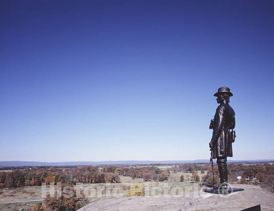Gettysburg, PA Photo - General Warren Statue, Little Round Top, Gettysburg, Pennsylvania