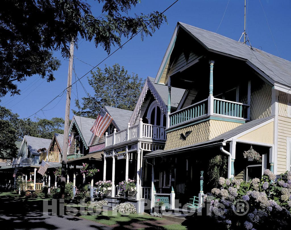 Martha's Vineyard, MA Photo - Cottages, Oak Bluffs, Martha's Vineyard, Massachusetts