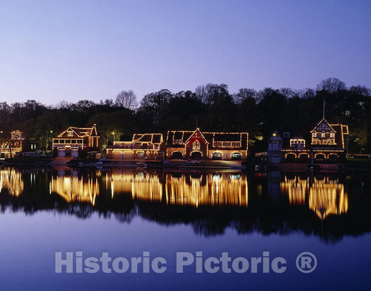 Philadelphia, PA Photo - Schuylkill River Boat Houses, Philadelphia, Pennsylvania