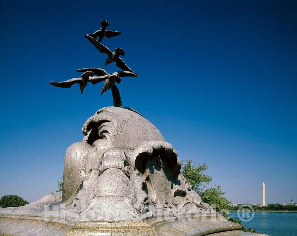Photo - Navy and Marine Memorial Dedicated to Americans Lost at Sea in Lady Bird Johnson Park, Columbia Island, Washington, D.C.- Fine Art Photo Reporduction