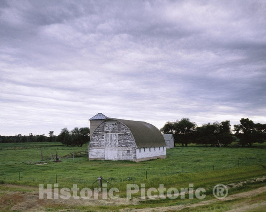 Minnesota Photo - Storm Clouds Over Rural Minnesota barn