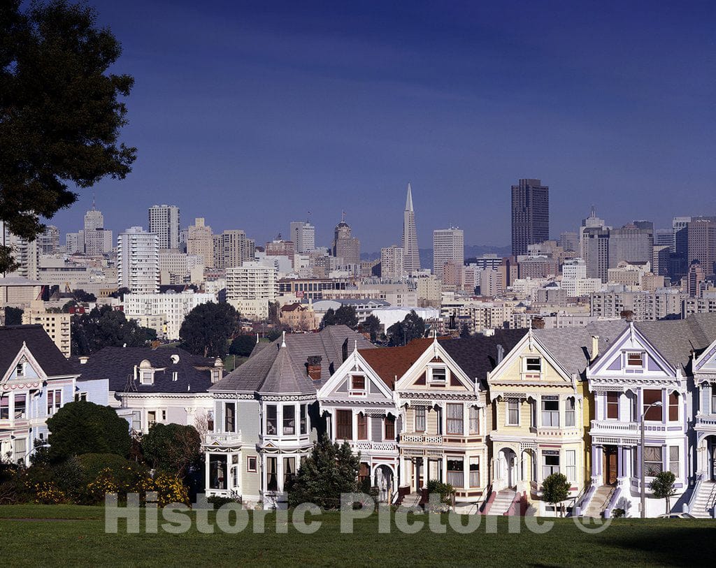 San Francisco, CA Photo - Classic Skyline View with Houses, San Francisco, California