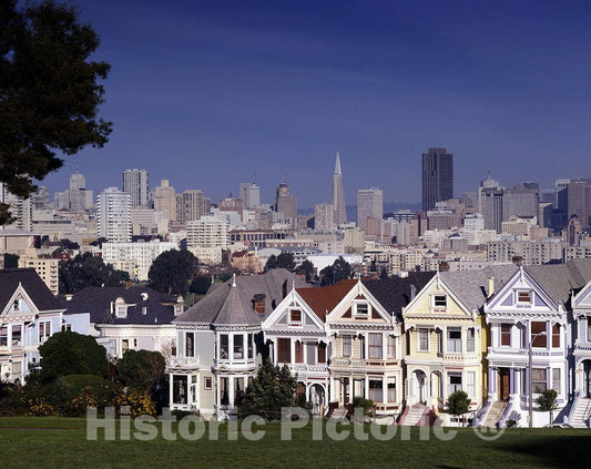 San Francisco, CA Photo - Classic Skyline View with Houses, San Francisco, California